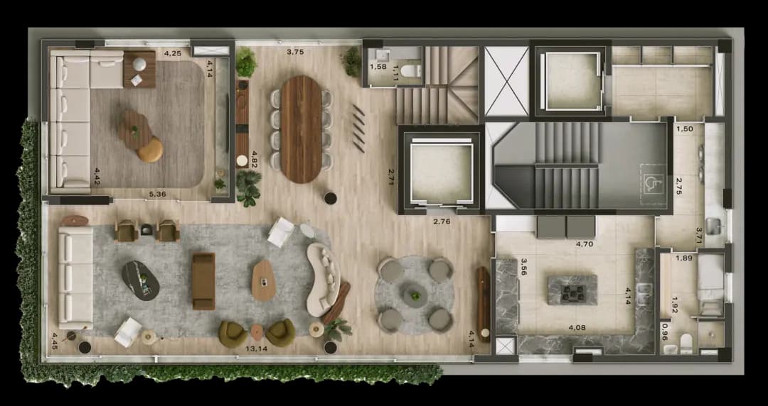 Planta — Cobertura triplex — inferior