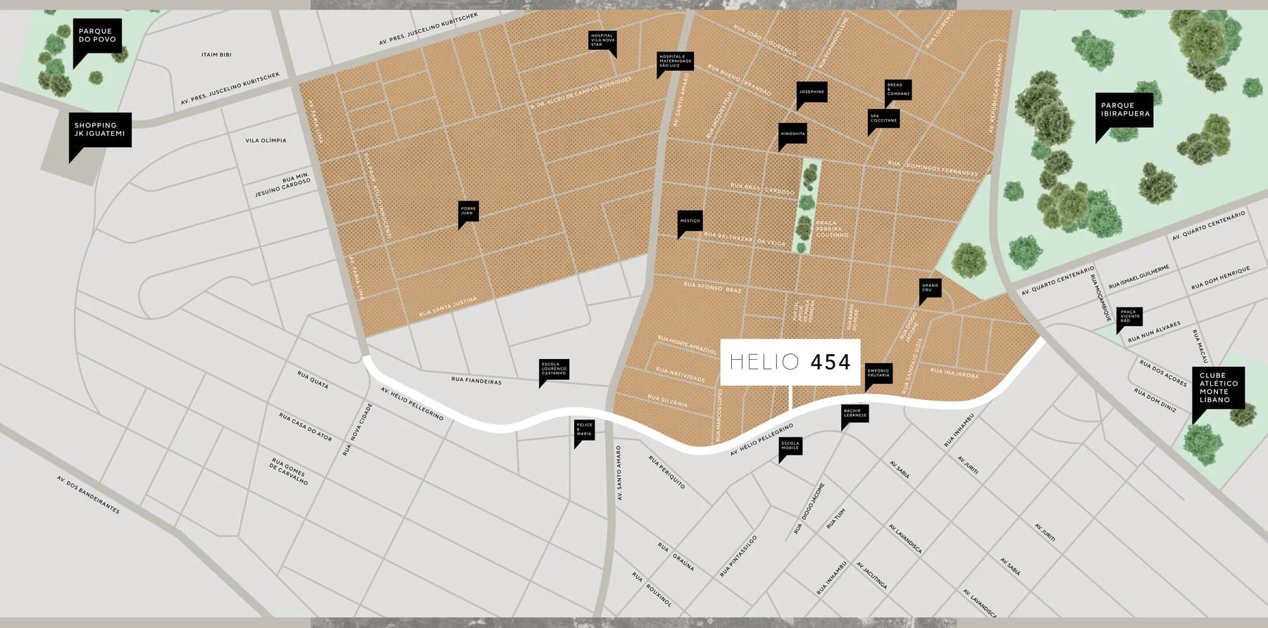 Mapa da localização do Hélio 454 na Vila Nova Conceição