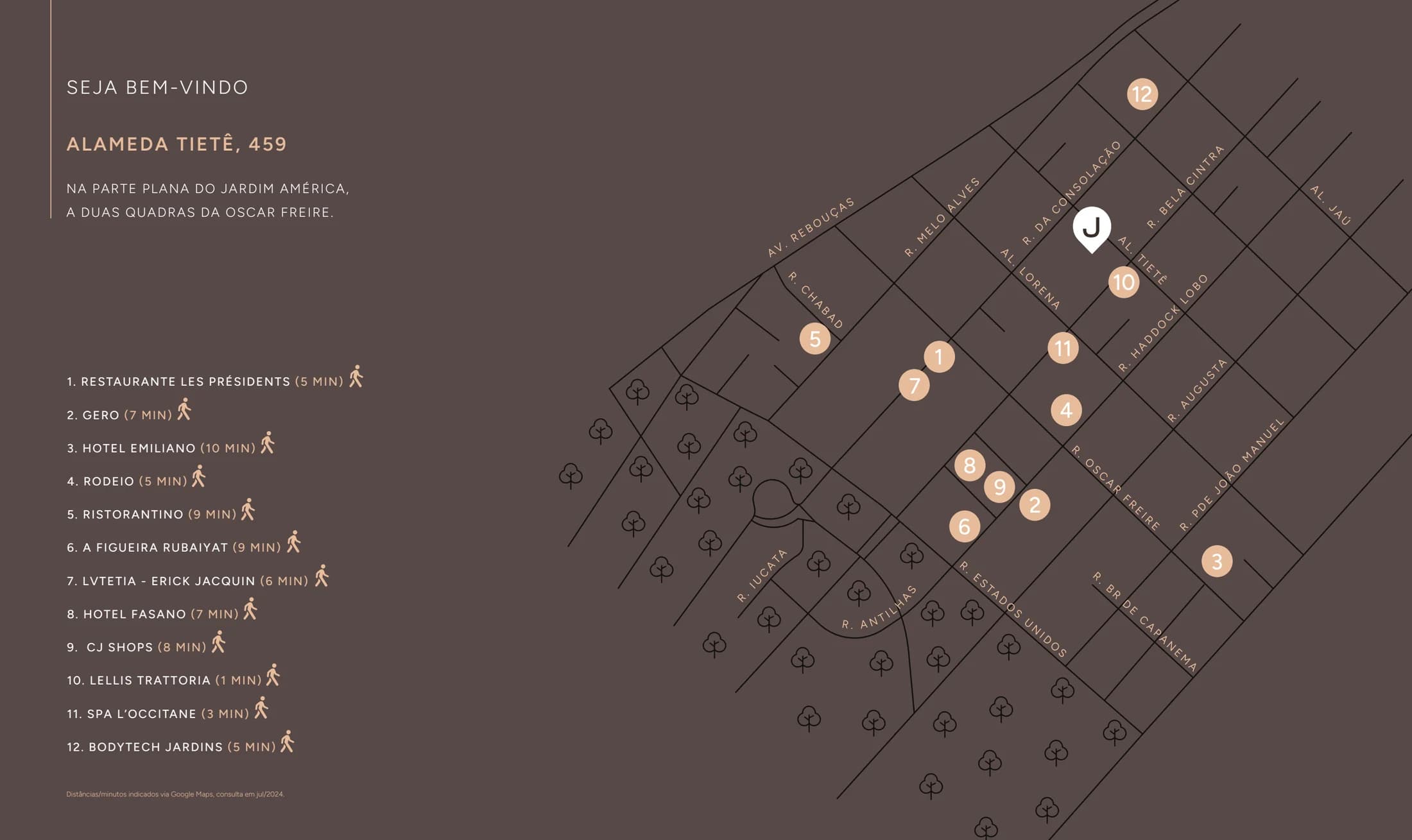Mapa de localização do Edifício Jardim nos Jardins